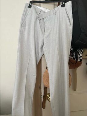 Van Heusen Light Gray Men’s Dress Pants - Tailored Pleat Front